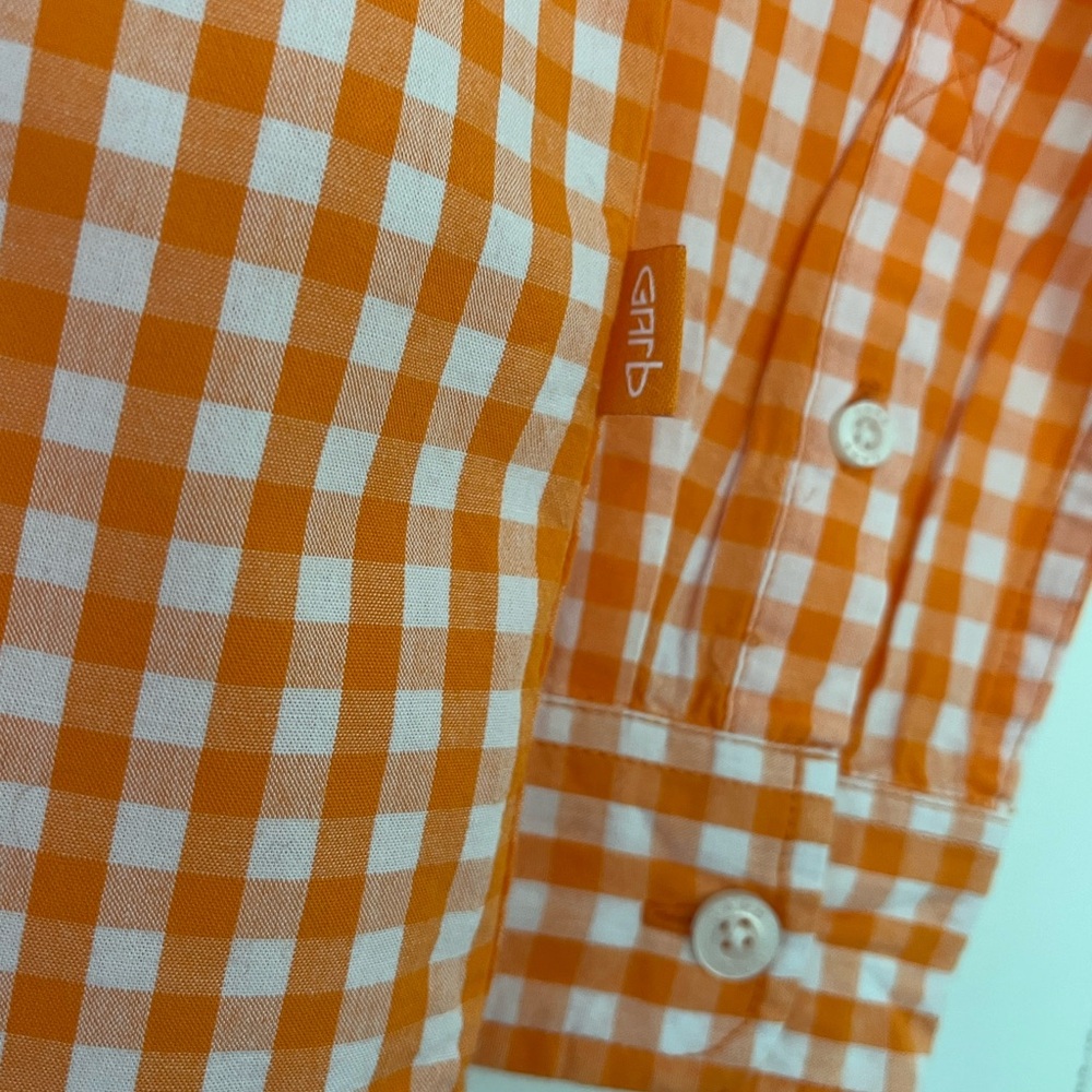 Garb Team University of Tennessee VOLS Orange Gingham Button-down Shirt size 5-6 - Picture 5 of 13